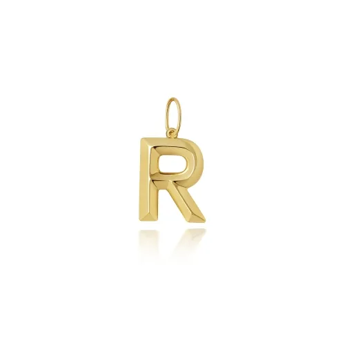 9ct Yellow Gold Initial Pendant R 10.9 x 13.7mm